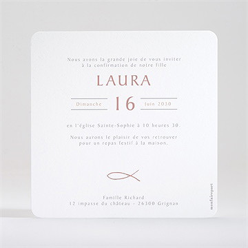 Faire-part confirmation lumière et vie - Dos du faire-part