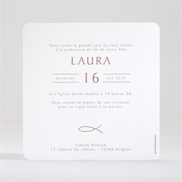 Faire-part profession de foi en esprit - Dos du faire-part