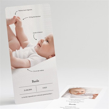 Faire-part naissance petit trésor portrait