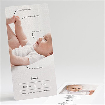 Faire-part naissance petit trésor portrait