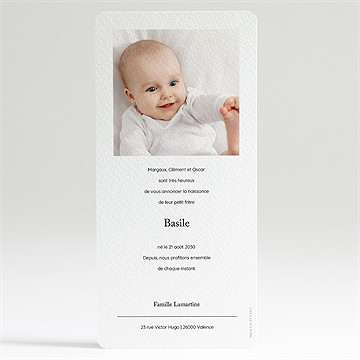 Faire-part naissance petit trésor portrait - Dos du faire-part