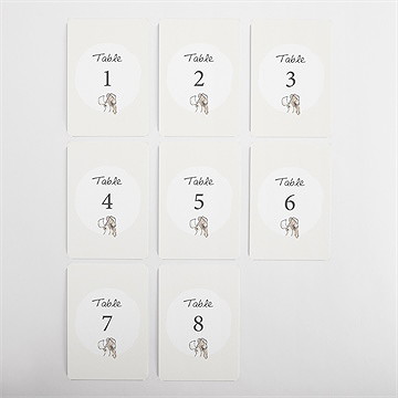 Numéro de table mariage mariés illustrés - Vue d'ensemble