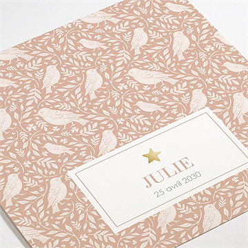 Faire-part naissance espiègle dorure - Détail du faire-part