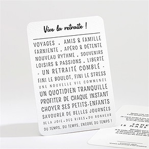 Carte invitation départ à la retraite joli programme