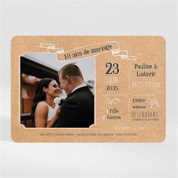 Invitation anniversaire de mariage et de dix!