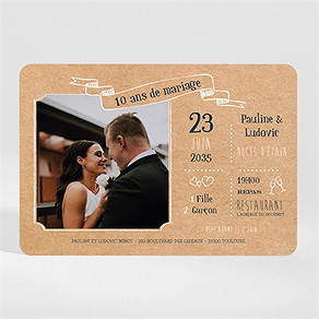 Invitation anniversaire de mariage et de dix!