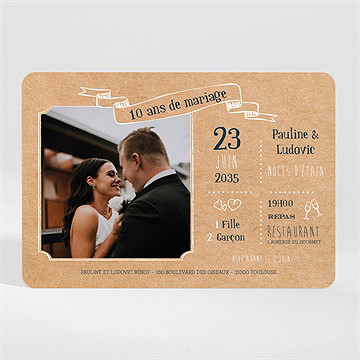 Invitation anniversaire de mariage et de dix!