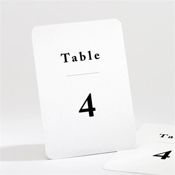 Numéro de table mariage date gravée