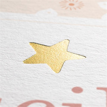 Faire-part de baptême l'envolée dorure - Marquage à chaud OR