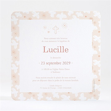 Faire-part de baptême l'envolée dorure - Dos du faire-part