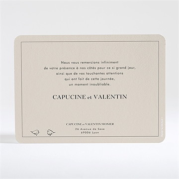 Remerciement mariage vélo au vent ! - Dos de la carte