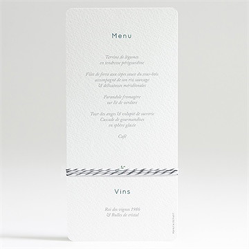 Menu mariage grande esquisse - Dos du menu