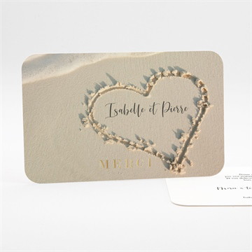 Remerciement mariage dans le sable dorure