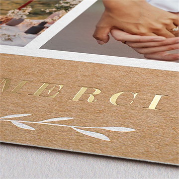 Remerciement mariage bohème écolo dorure - Marquage à chaud OR