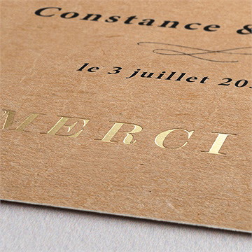 Remerciement mariage photomaton dorure - Marquage à chaud OR