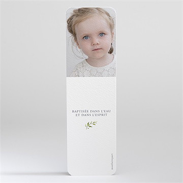 Signet baptême en lumière - Dos du signet