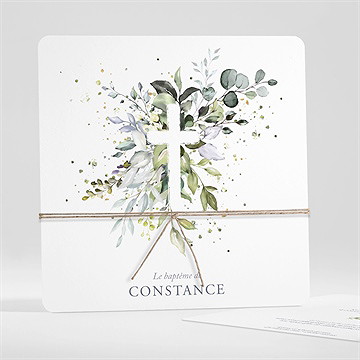 Faire-part de baptême en lumière carré