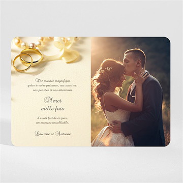 Remerciement mariage alliances fond crème magnet
