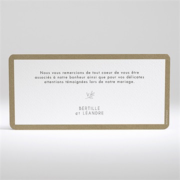 Remerciement mariage festivités paysage - Dos de la carte