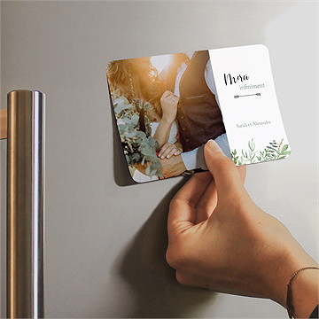 Remerciement mariage balade champetre magnet - Mise en situation