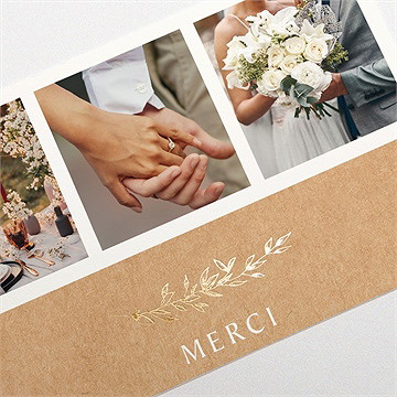 Remerciement mariage bohème écolo paysage - Détail de la carte