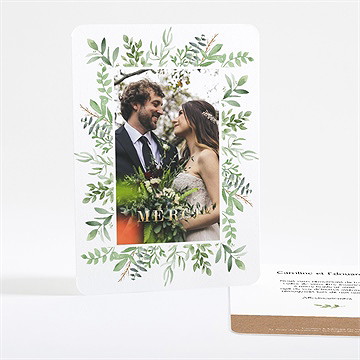 Remerciement mariage feuillage d'été portrait