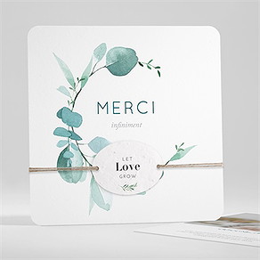 Remerciement mariage grande esquisse carré