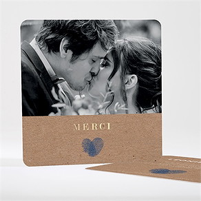 Remerciement mariage uniques empreintes dorure