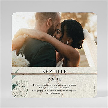 Remerciement mariage sauvage ensemencé - Dos du remerciement