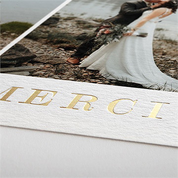 Remerciement mariage integral dorure - Marquage à chaud OR