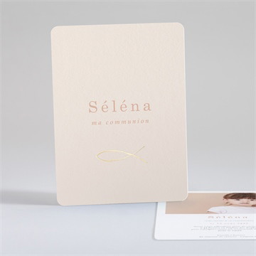Faire-part communion pourpre dorure