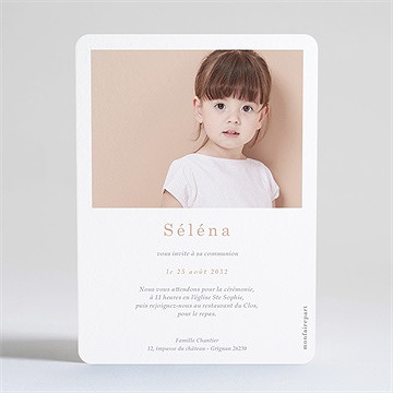 Faire-part communion pourpre dorure - Dos du faire-part