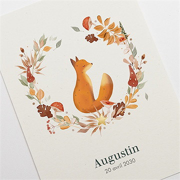 Faire-part naissance mon beau renard dorure - Détail du faire-part