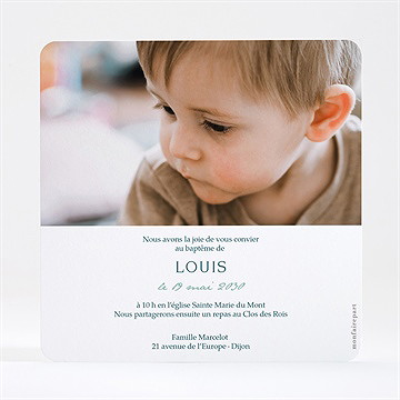 Faire-part de baptême celebrons dorure - Dos du faire-part