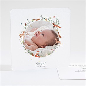 Faire-part naissance gaiement dorure