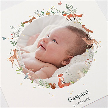 Faire-part naissance gaiement dorure - Marquage à Chaud OR