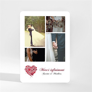 Remerciement mariage papillons en coeur magnet