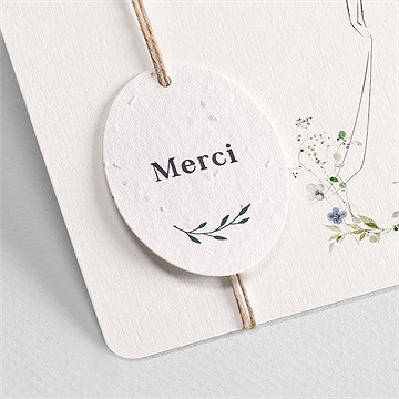 Remerciement mariage complicité ensemencé - Détail du remerciement