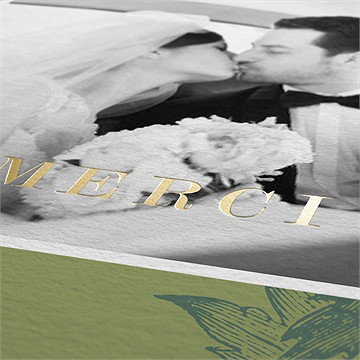 Remerciement mariage intemporel dorure - Marquage à chaud OR