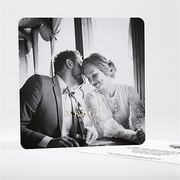 Remerciement mariage gravure secrète dorure