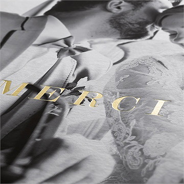 Remerciement mariage gravure secrète dorure - Marquage à chaud OR