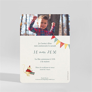 Invitation anniversaire cirque - Dos de l'invitation