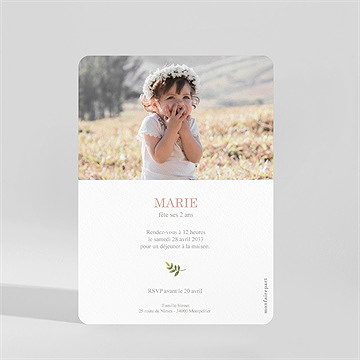 Invitation anniversaire a l'orée du bois - Dos de l'invitation