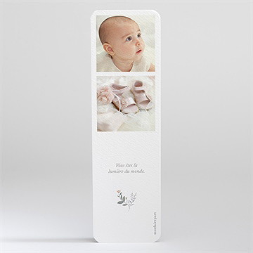 Signet baptême tout en joie recto-verso - Dos du signet