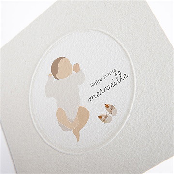 Faire-part naissance petit bébé - ZOOM gaufrage