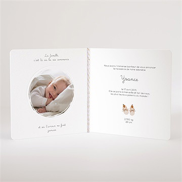 Faire-part naissance petit bébé - Intérieur du faire-part