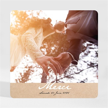 Remerciement mariage noir et kraft chic magnet