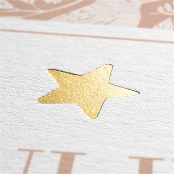 Faire-part de baptême mes petits oiseaux dorure - Marquage à chaud OR