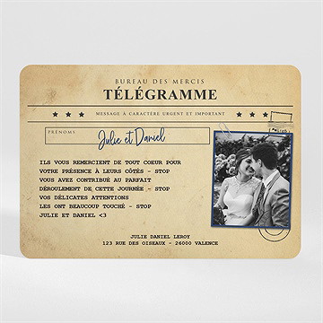 Remerciement mariage notre télégramme - Mise en situation