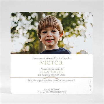 Invitation anniversaire dragon et chevalier - Dos de la carte